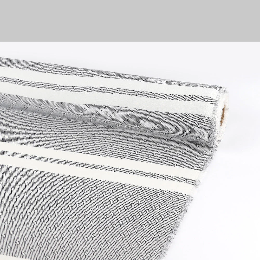 Basket Stripe Print Poly - Off White - Image 3