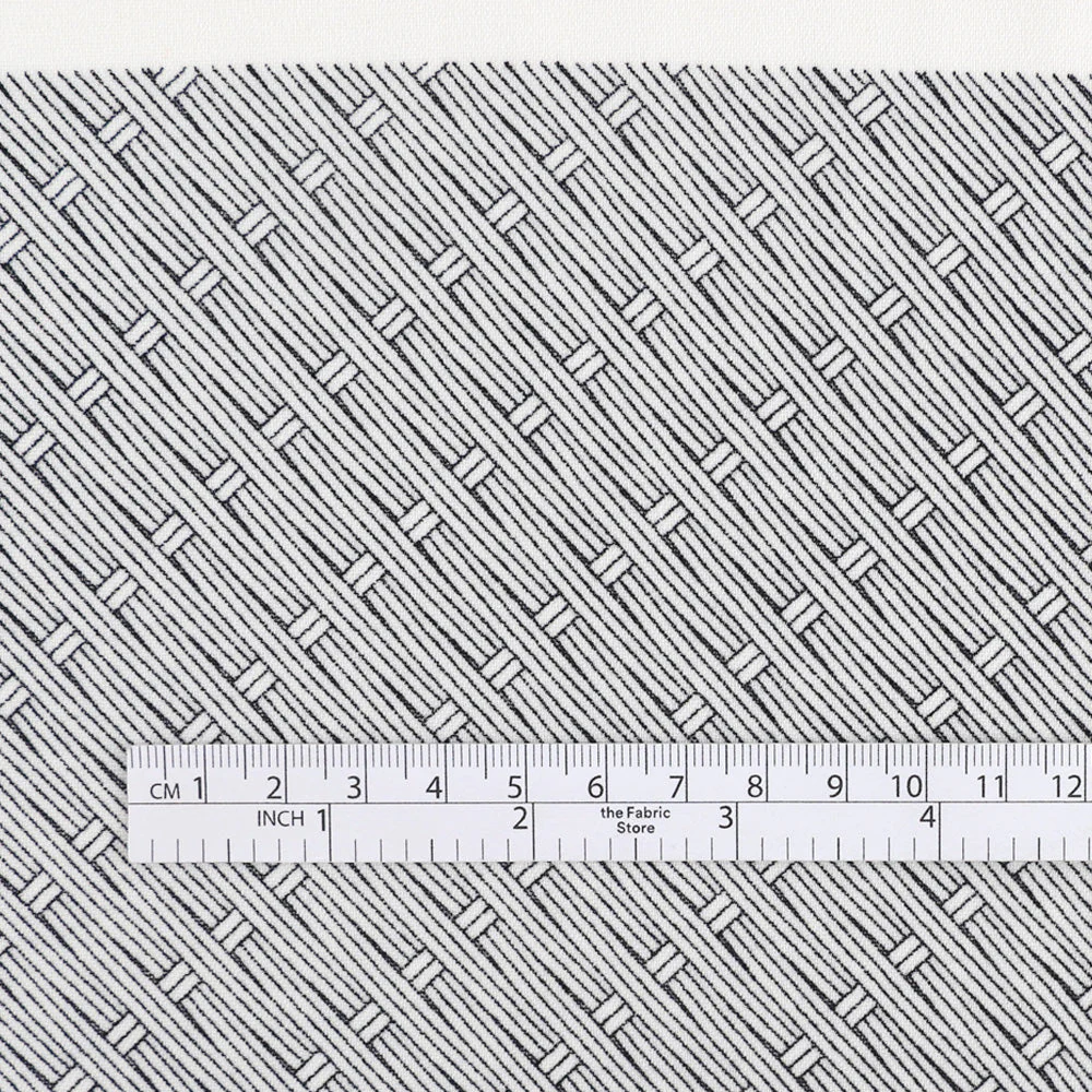 Basket Stripe Print Poly - Off White - Image 4