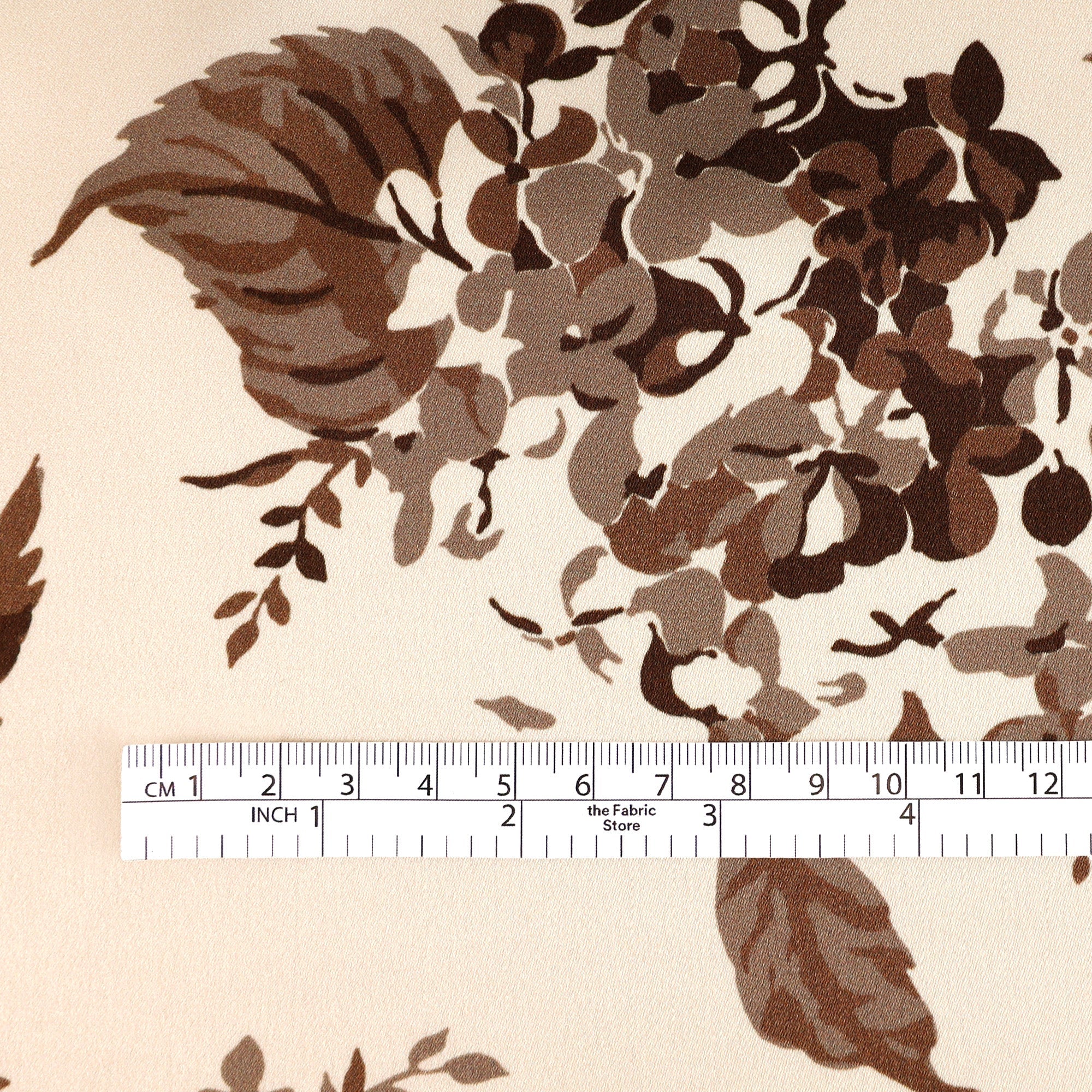 Birch Leaves Silk Satin - Umber - Image 4