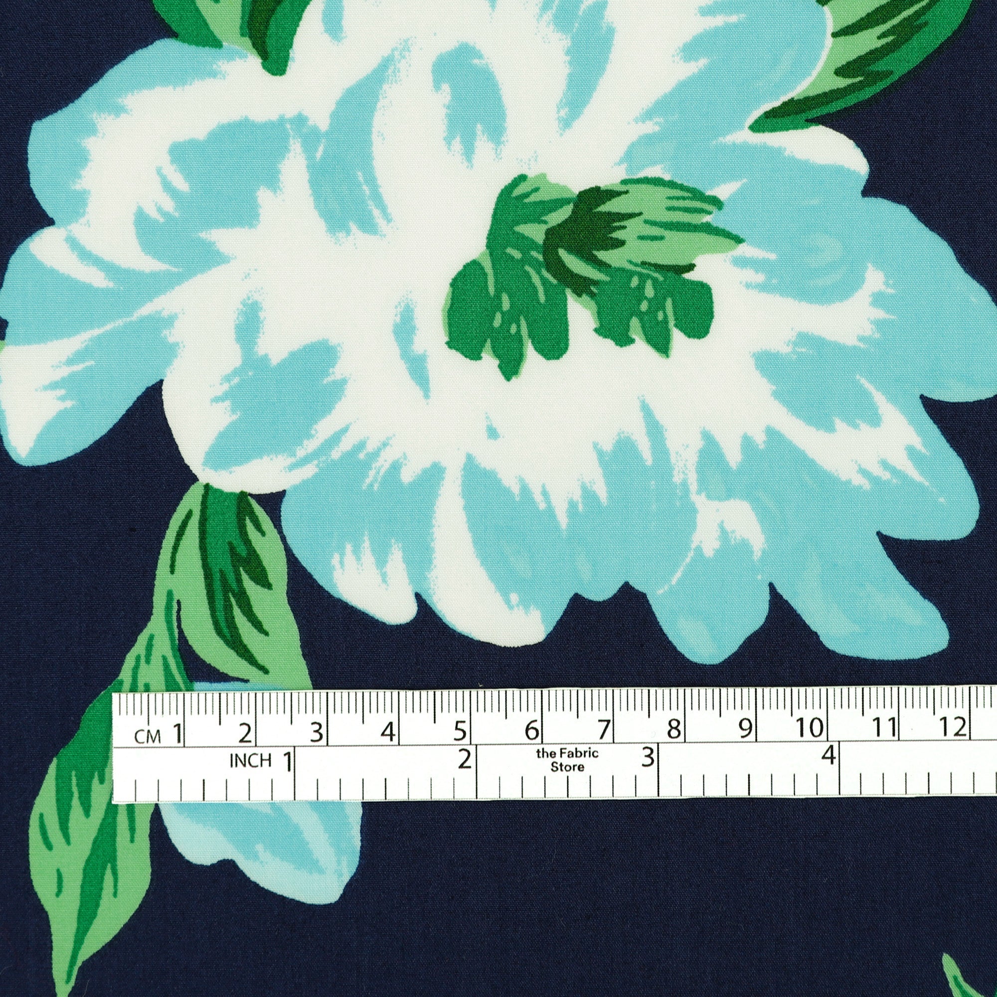 Blooming Peony Cotton - Aqua - Image 4