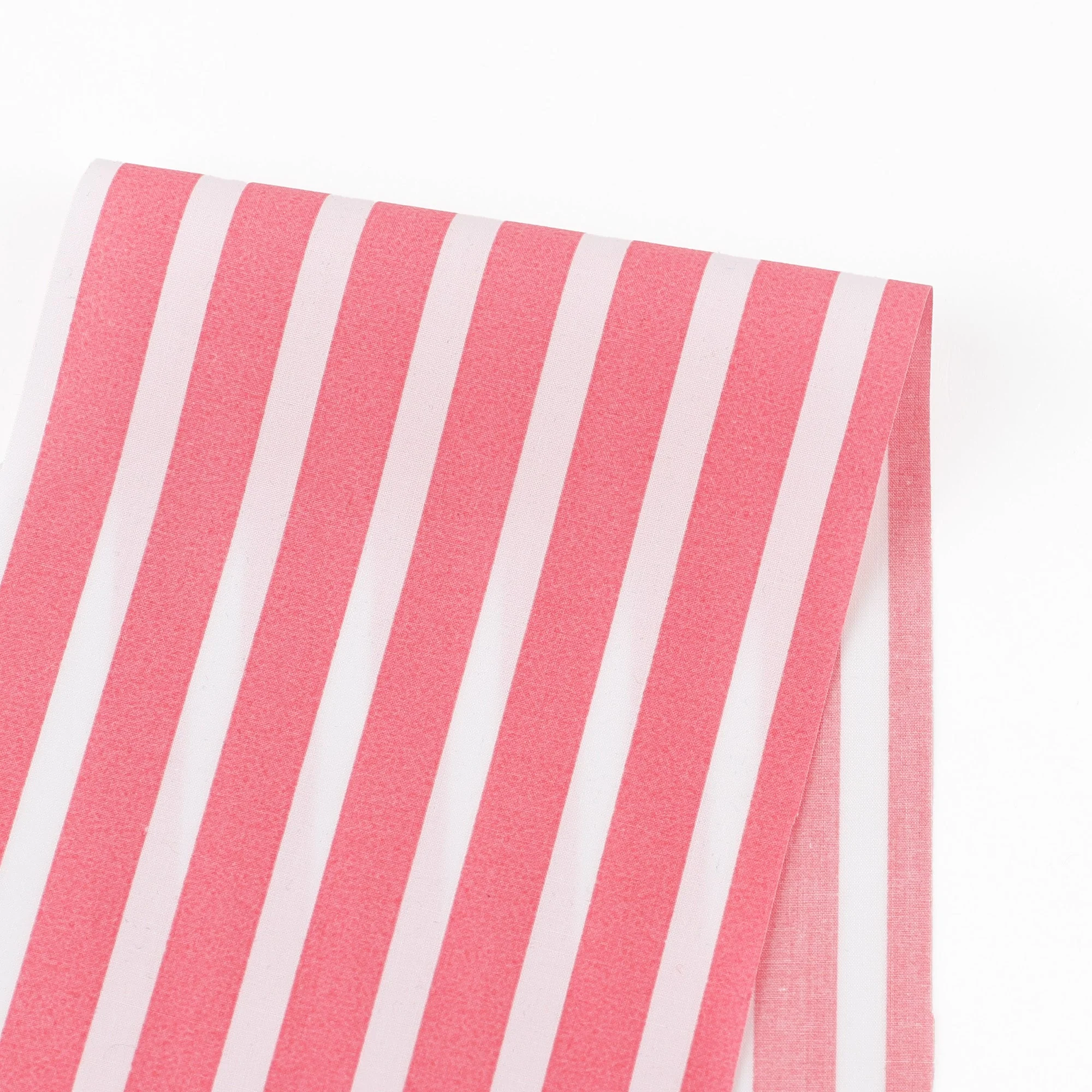 Bold Printed Stripe Cotton Shirting - Lipstick