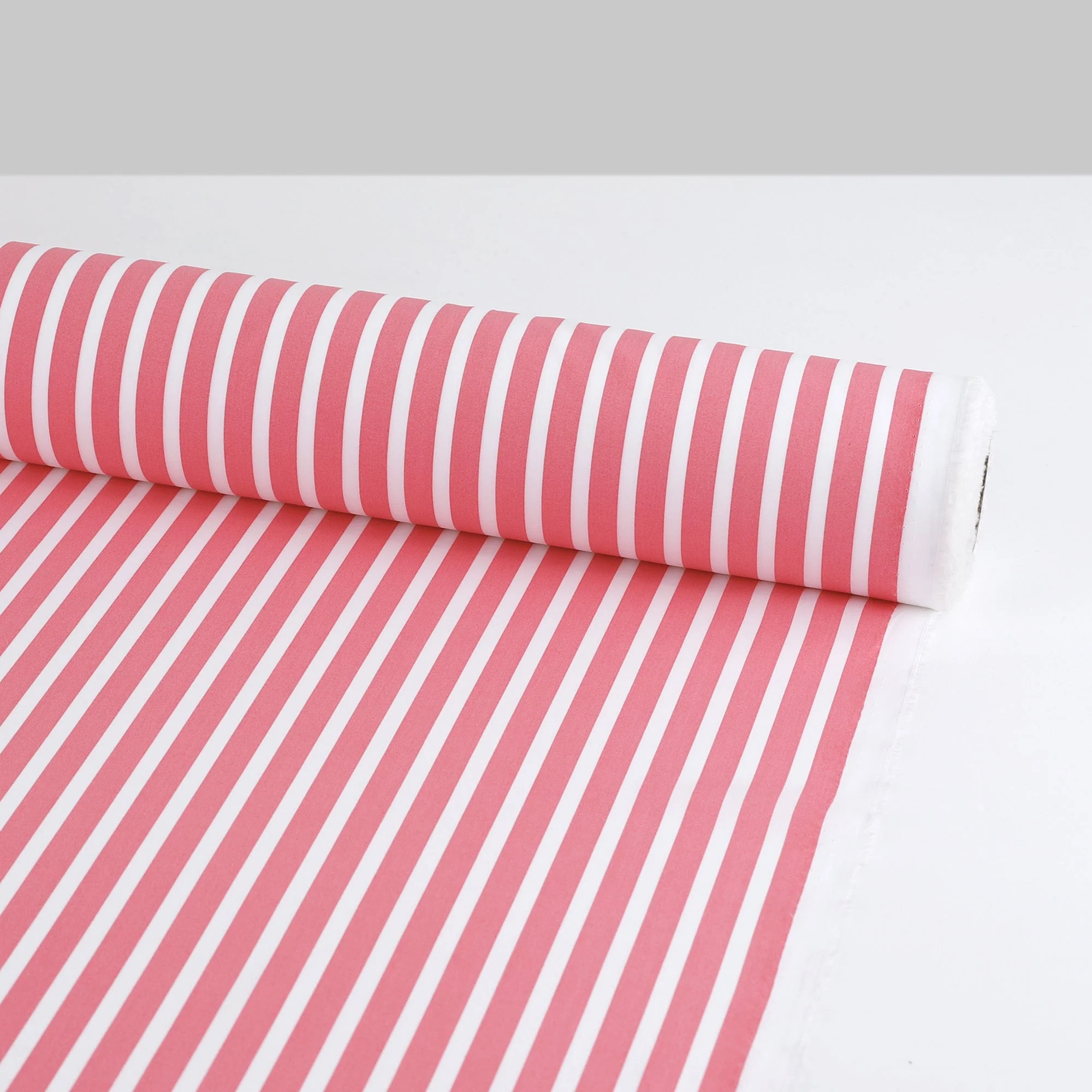 Bold Printed Stripe Cotton Shirting - Lipstick - Image 3