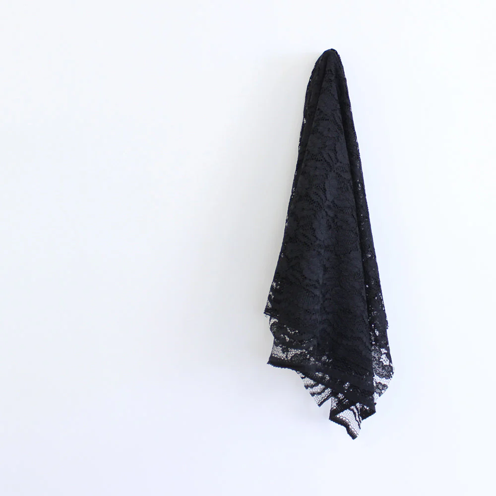 Edged Floral Lace - Black - Image 2