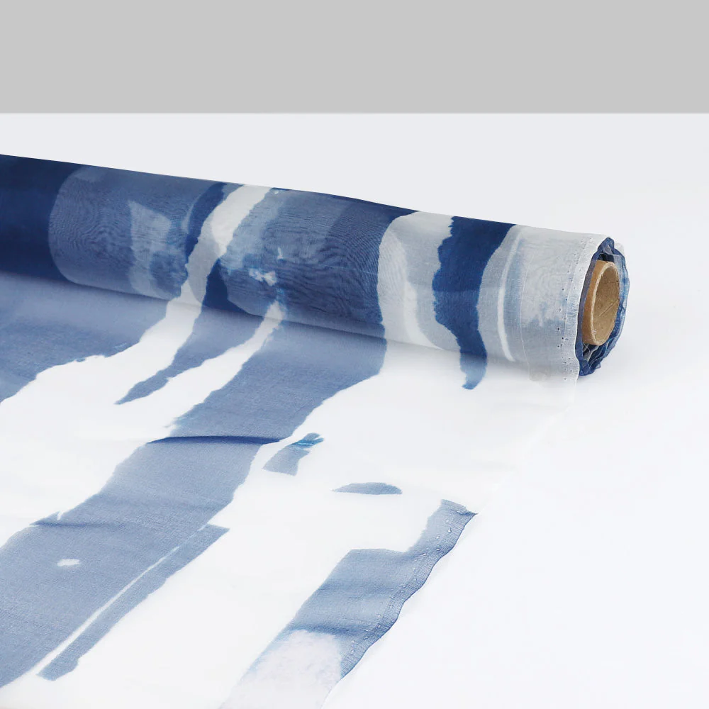 Broken Clouds Silk Organza - Blue - Image 3