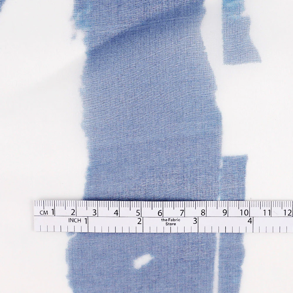 Broken Clouds Silk Organza - Blue - Image 4