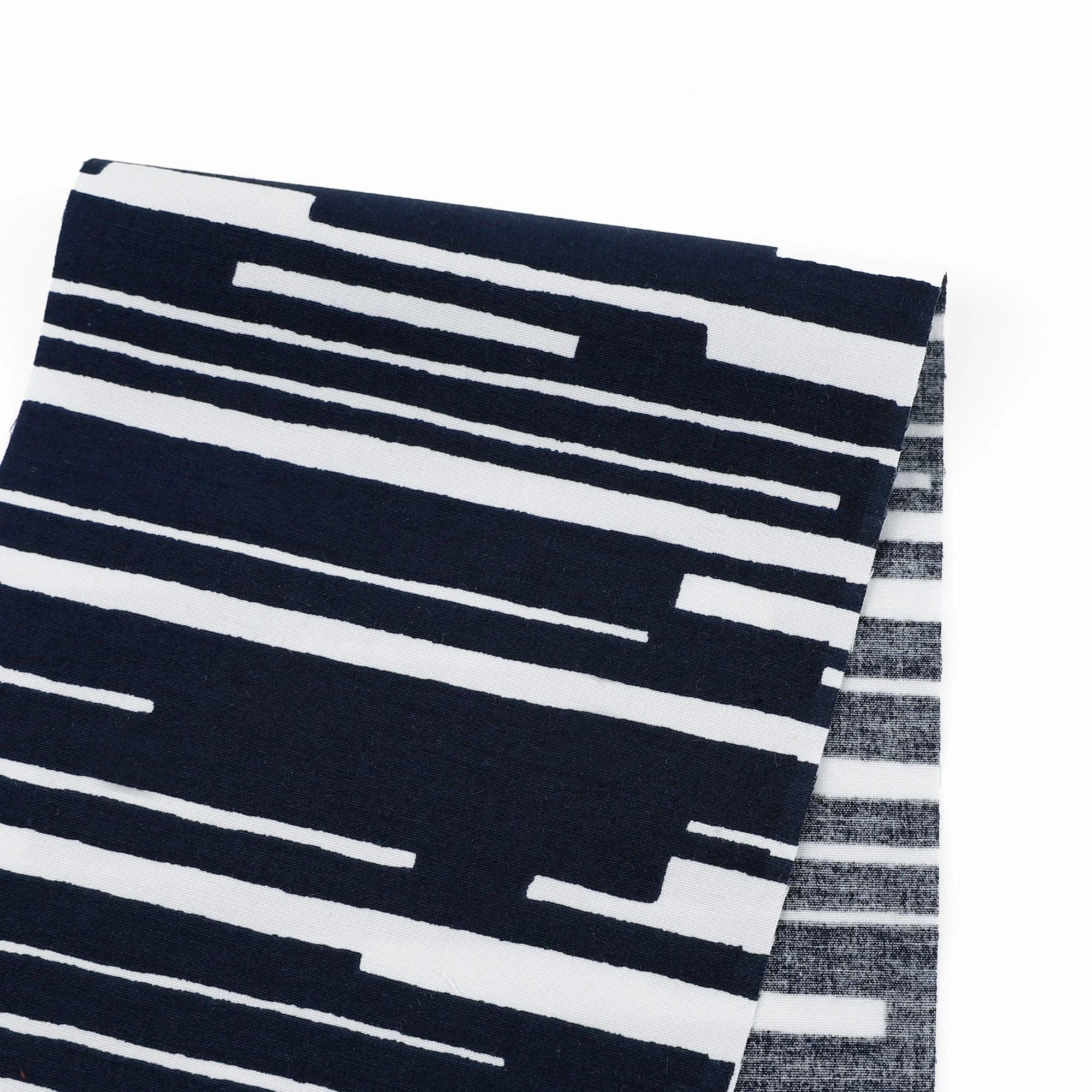Broken Stripe Stretch Cotton/Ecovero - Marine