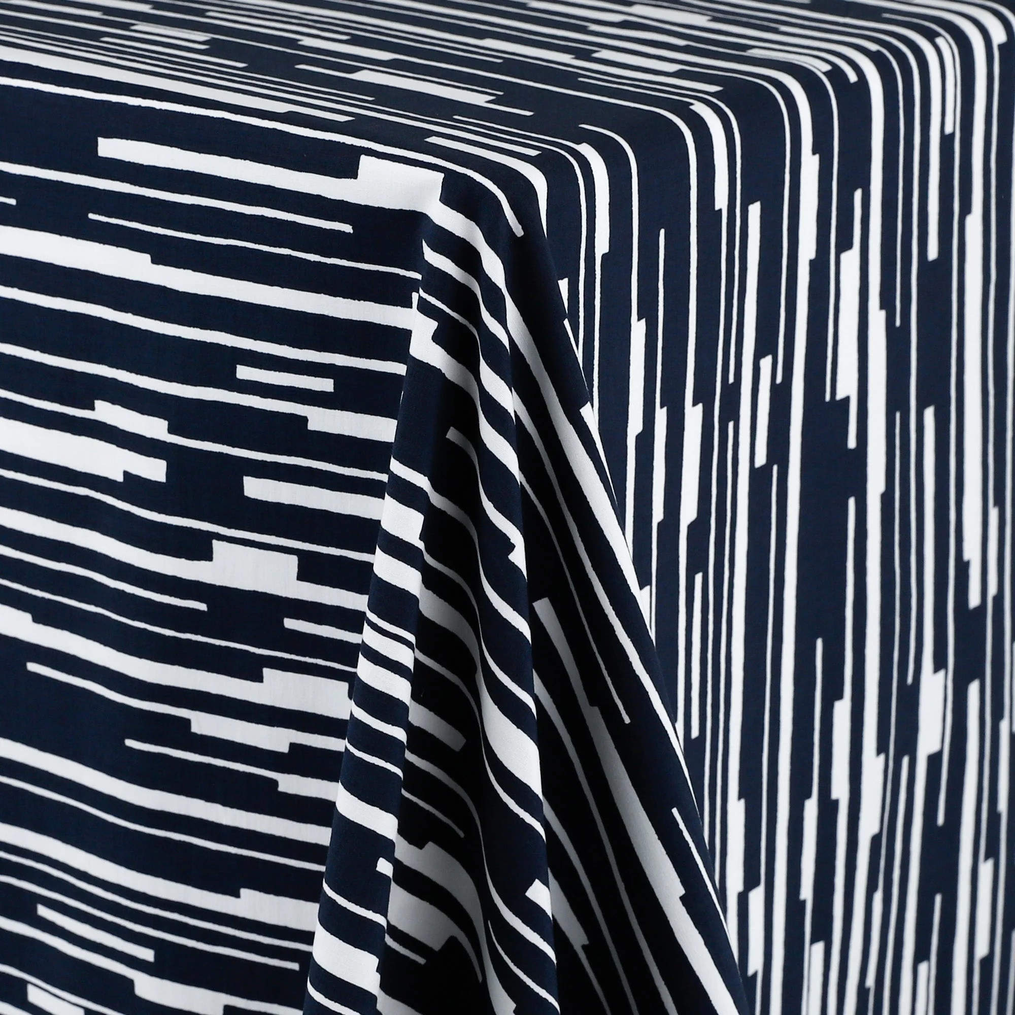 Broken Stripe Stretch Cotton/Ecovero - Marine - Image 2