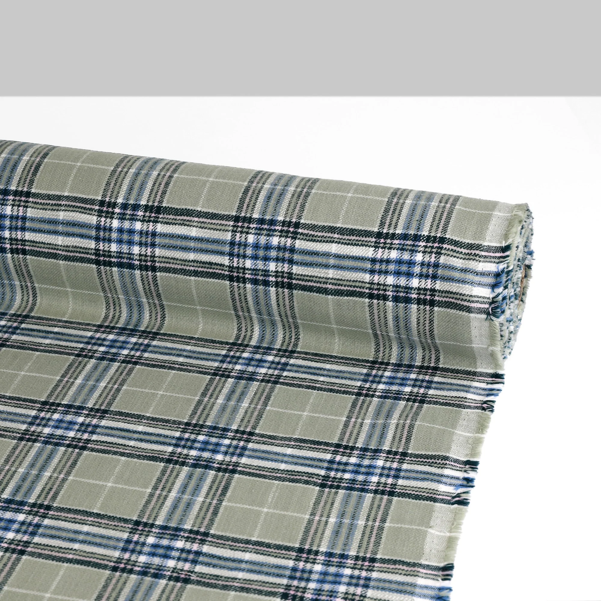 Brushed Plaid Cotton - Matcha - Image 3