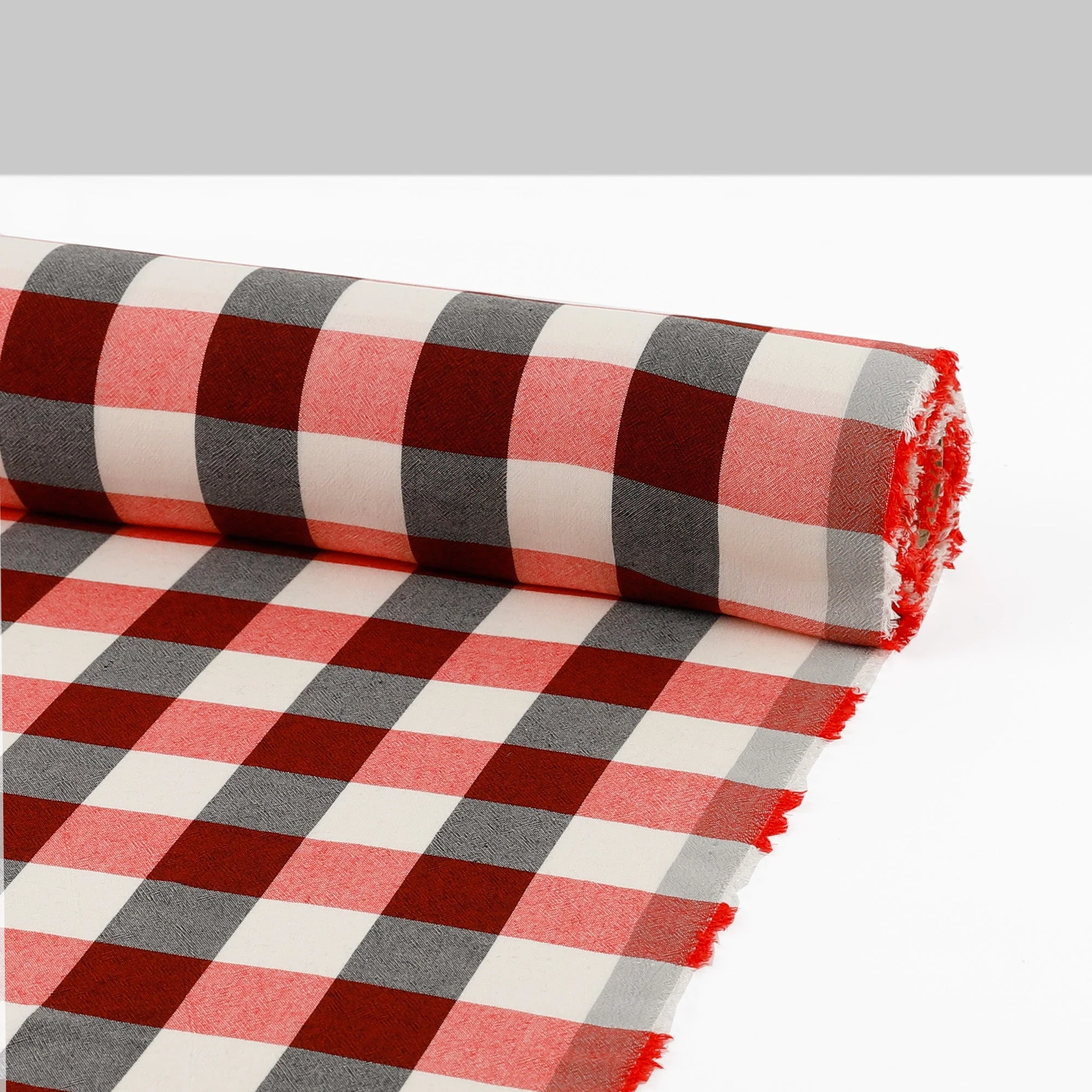 Buffalo Check Rayon - Red - Image 3