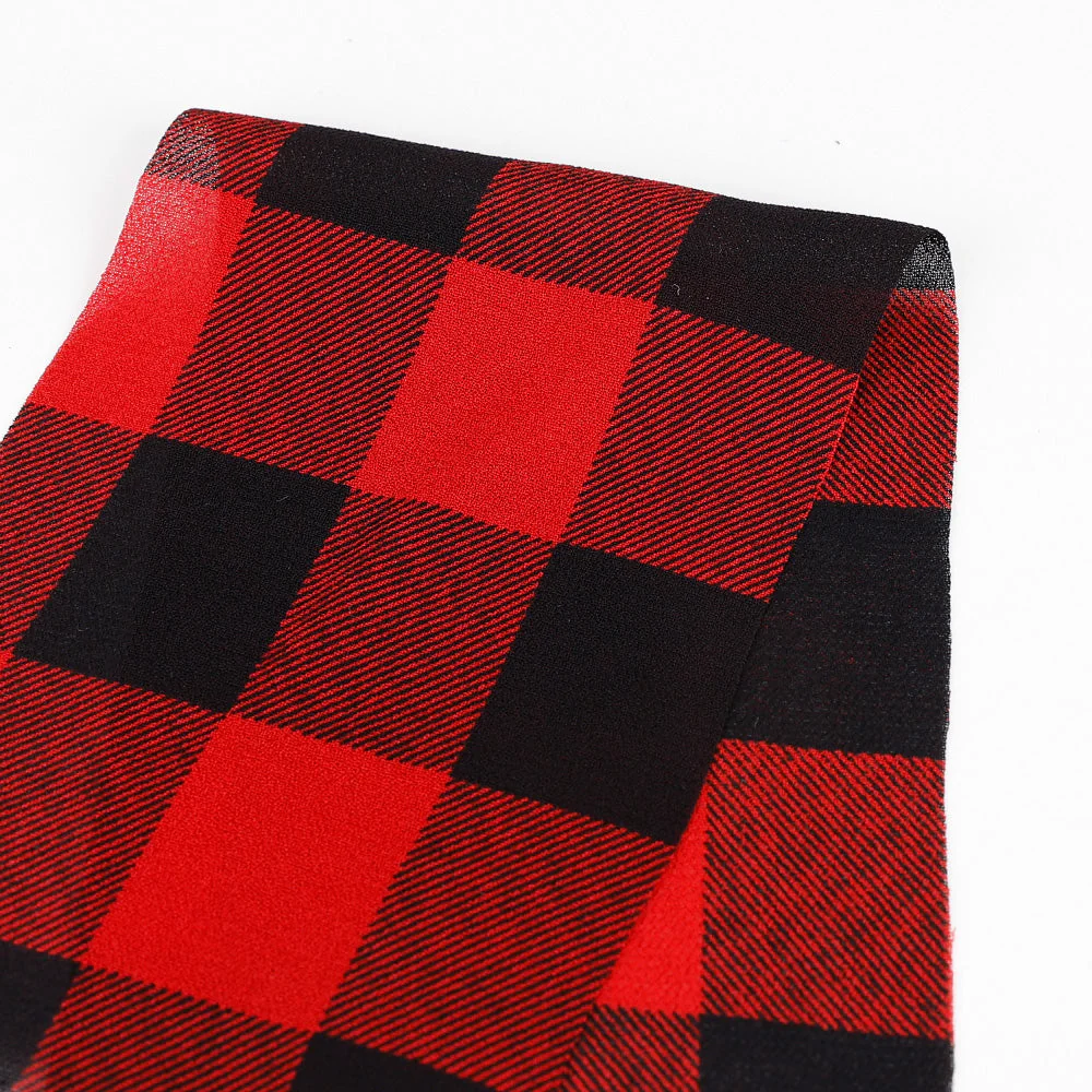 Buffalo Check Viscose Georgette - Red/Black