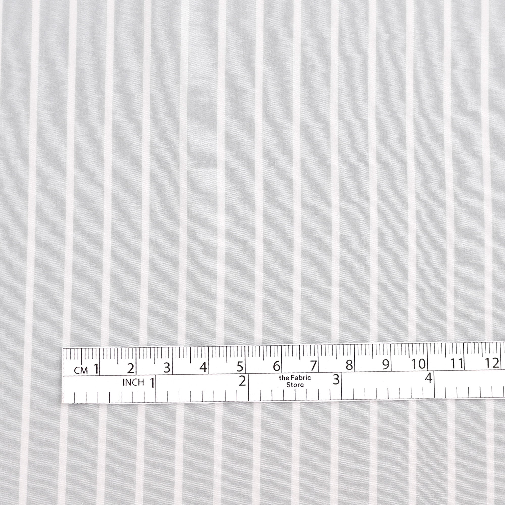 Butchers Stripe Cotton Lawn - Chrome - Image 4