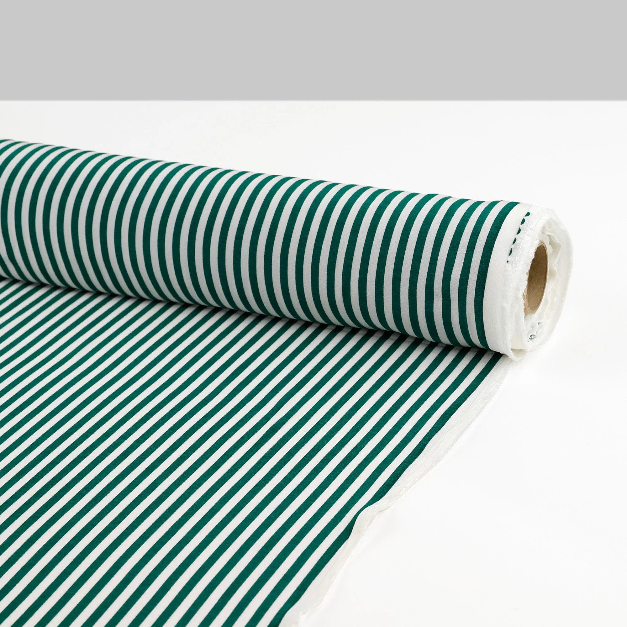 Candy Stripe Viscose Challis - Evergreen - Image 3