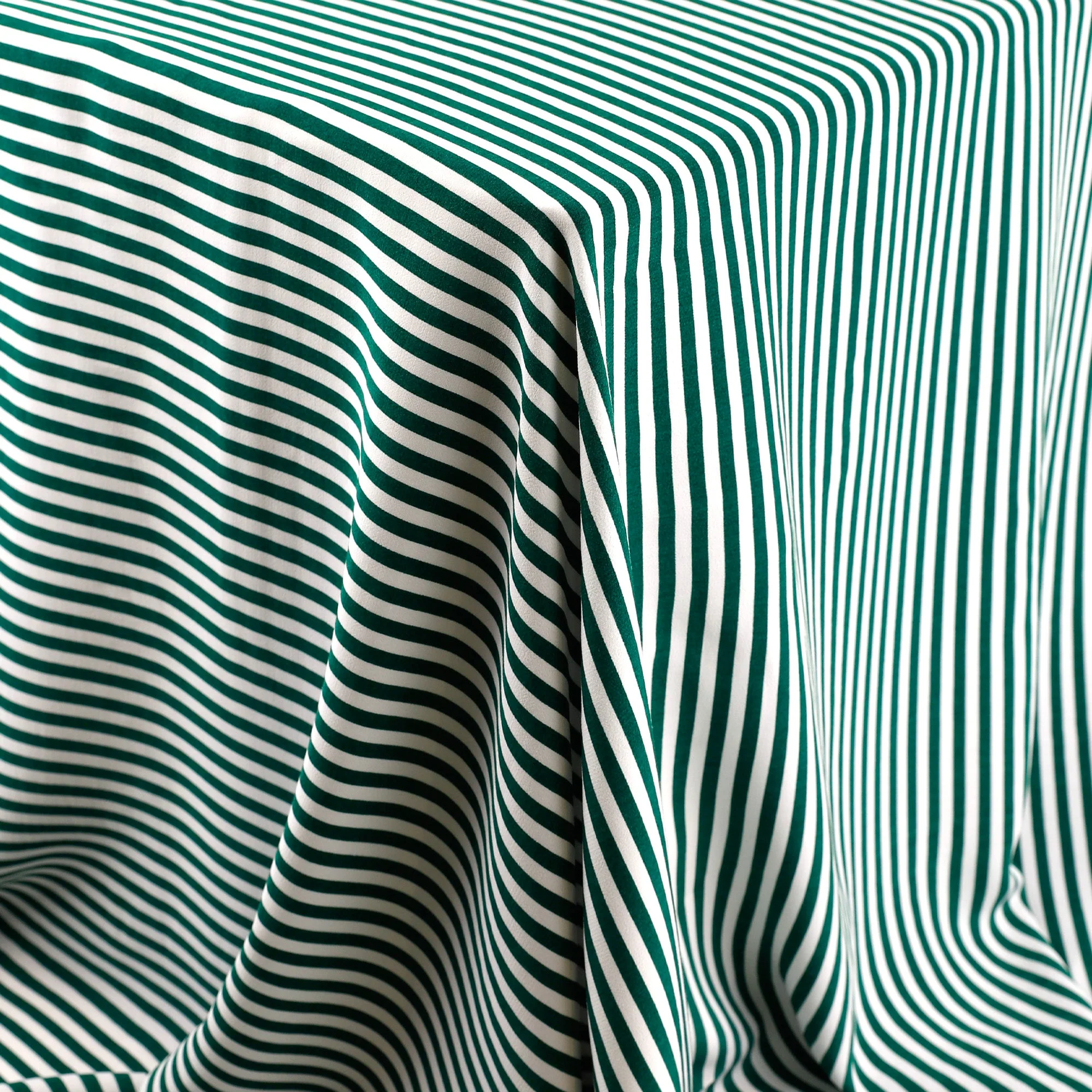 Candy Stripe Viscose Challis - Evergreen - Image 4