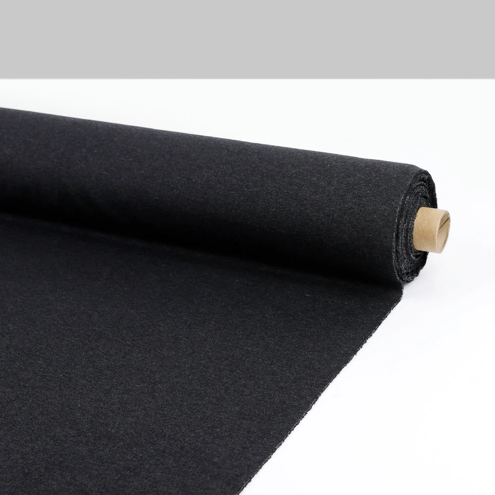 Cashmere Blend 1x1 Rib - Coal - Image 3