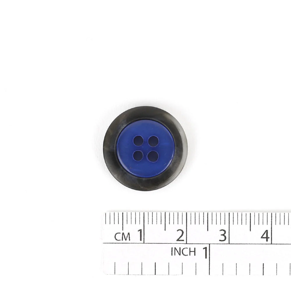 Contrast Rim Poly Button 20mm - Violet/Smoke - Image 3