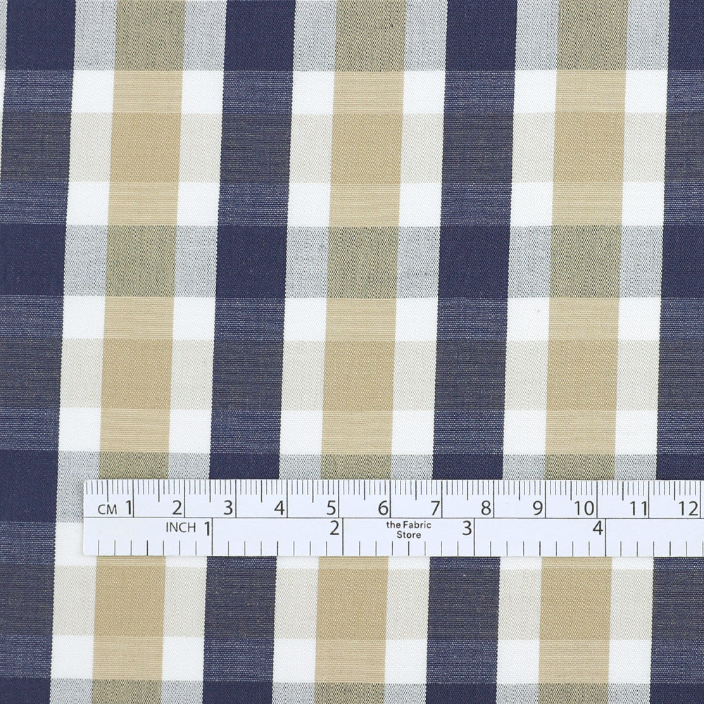 Cotton/Tencel Check - Beige Mix - Image 4
