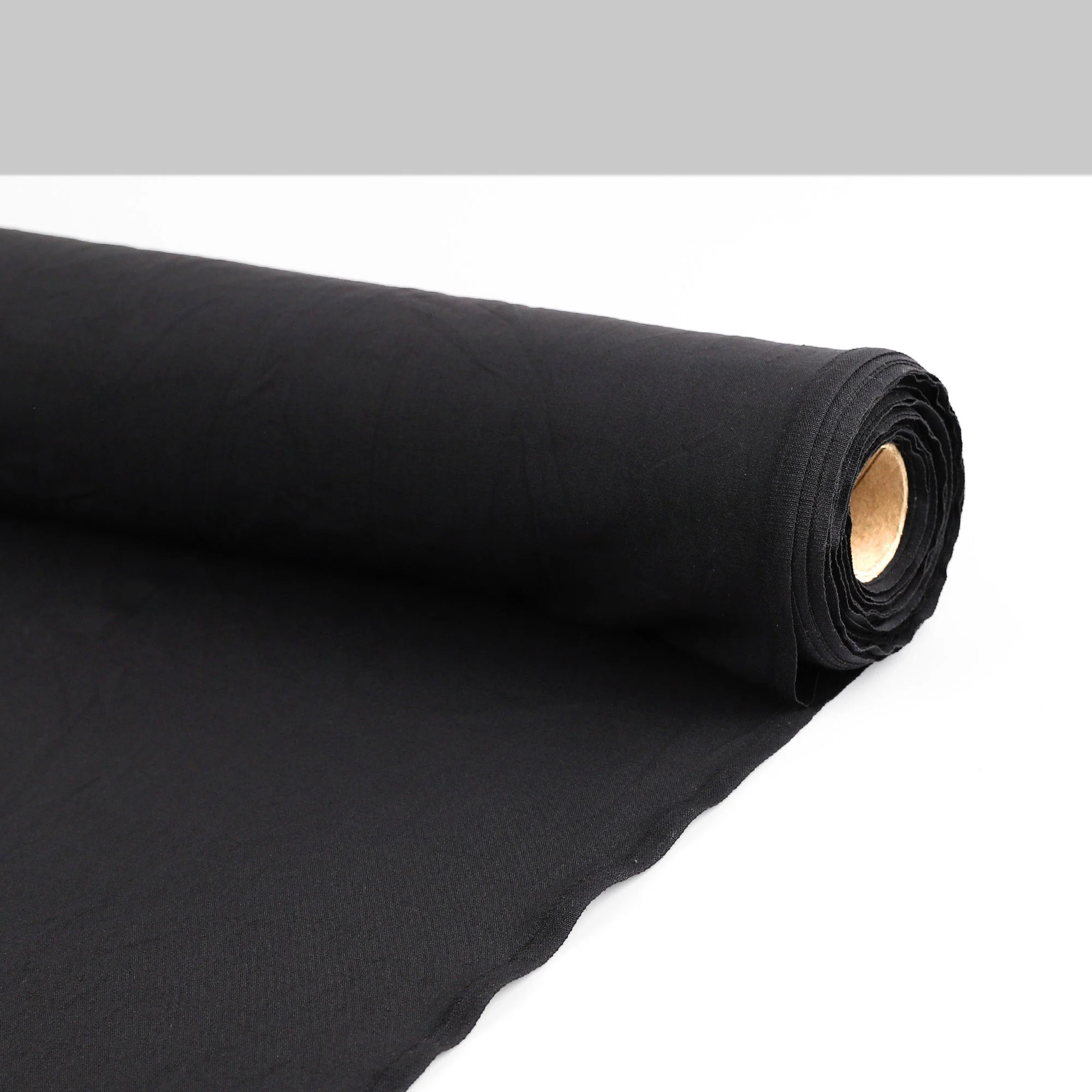 Crumpled Stretch Poly/Wool Suiting - Overdyed Black - Image 3