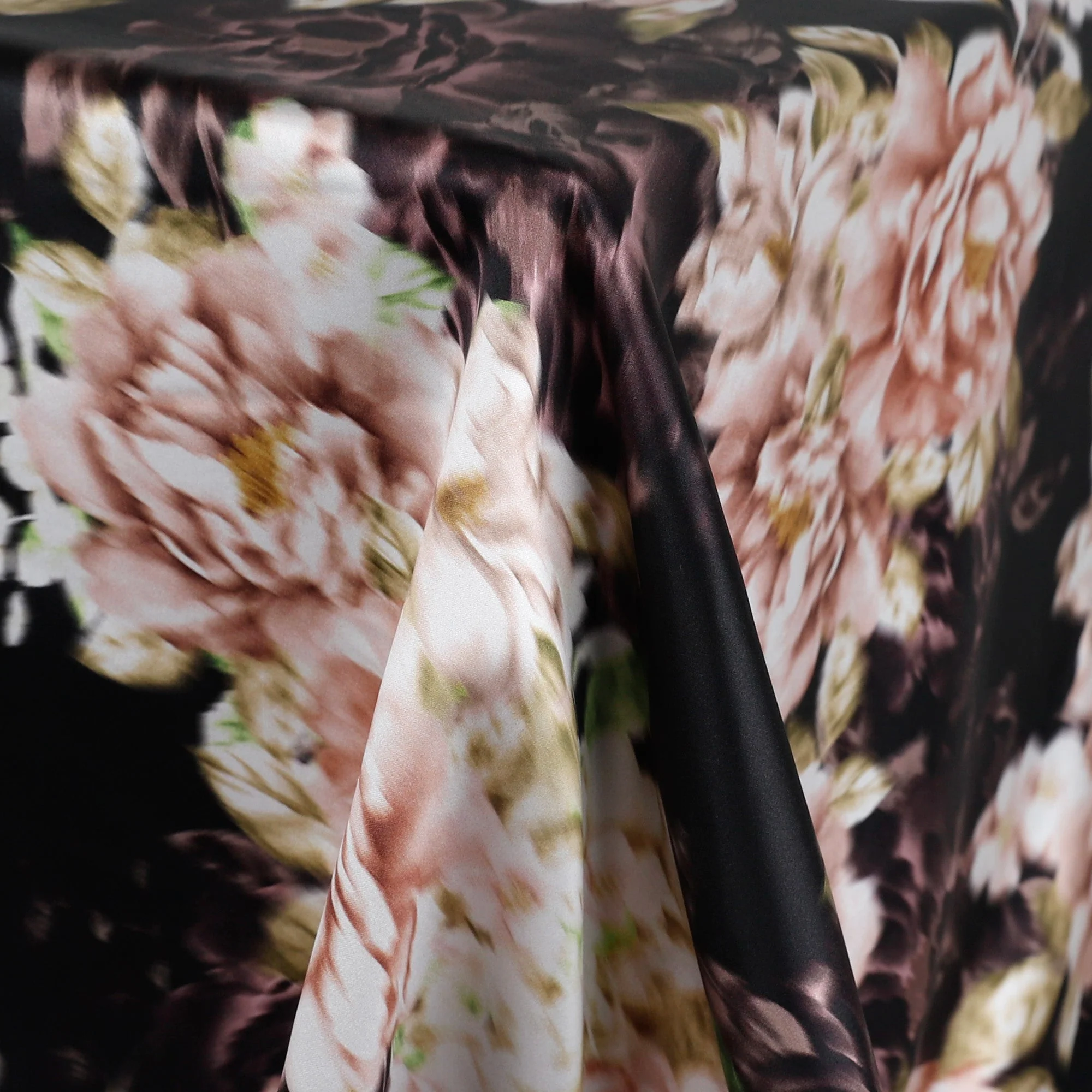 Dark Peony Silk Satin - Multi - Image 2
