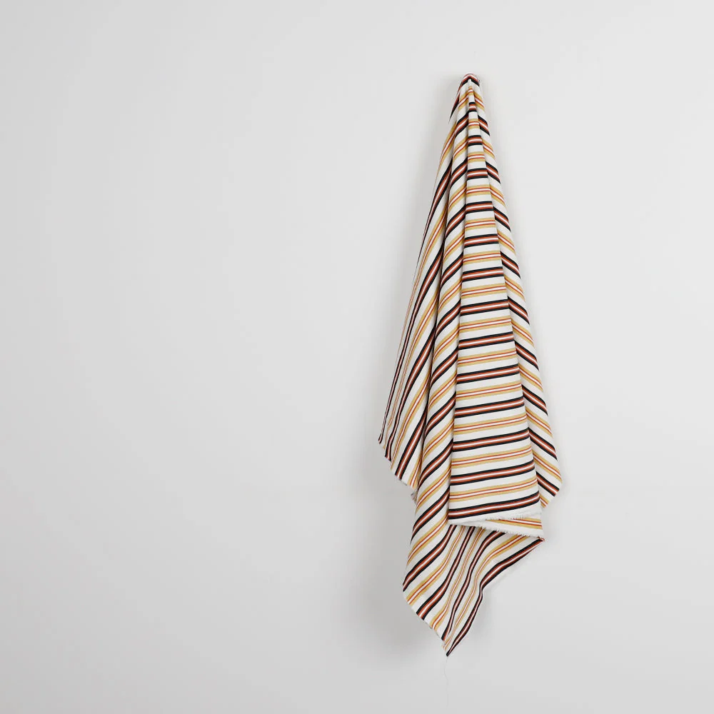 Daytona Stripe Stretch Cotton - Old Gold - Image 2