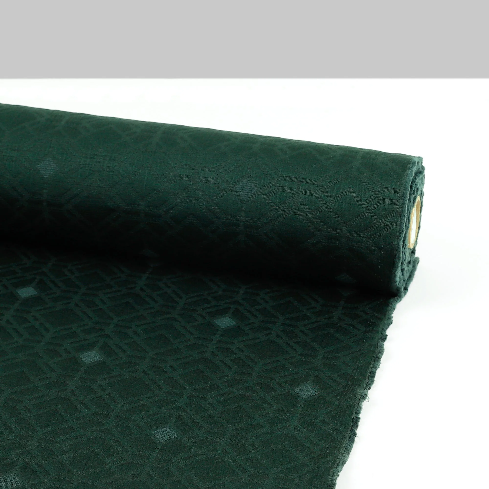 Diamond Tile Cotton/Poly Jacquard - Hunter - Image 3