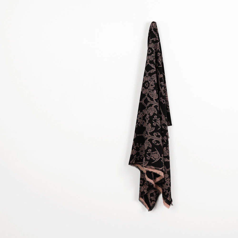 Dotty Line Poly Crepe - Black/Taupe - Image 2
