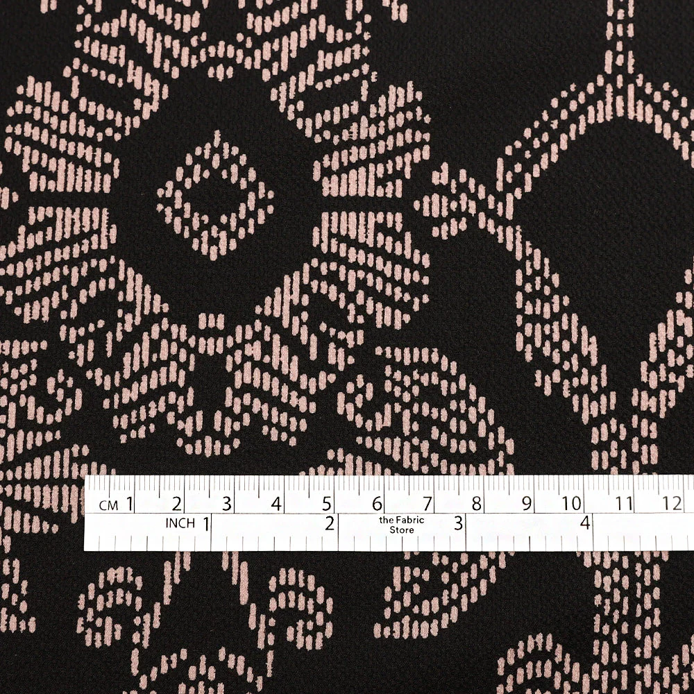Dotty Line Poly Crepe - Black/Taupe - Image 4