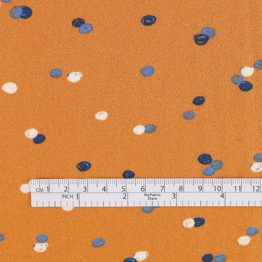 Drawn Dot Poly Crepe - Clementine - Image 4
