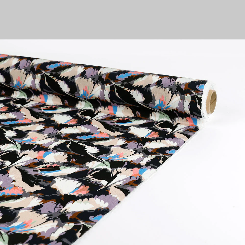 Ebru Marble Viscose Crepe de Chine - Twilight - Image 3