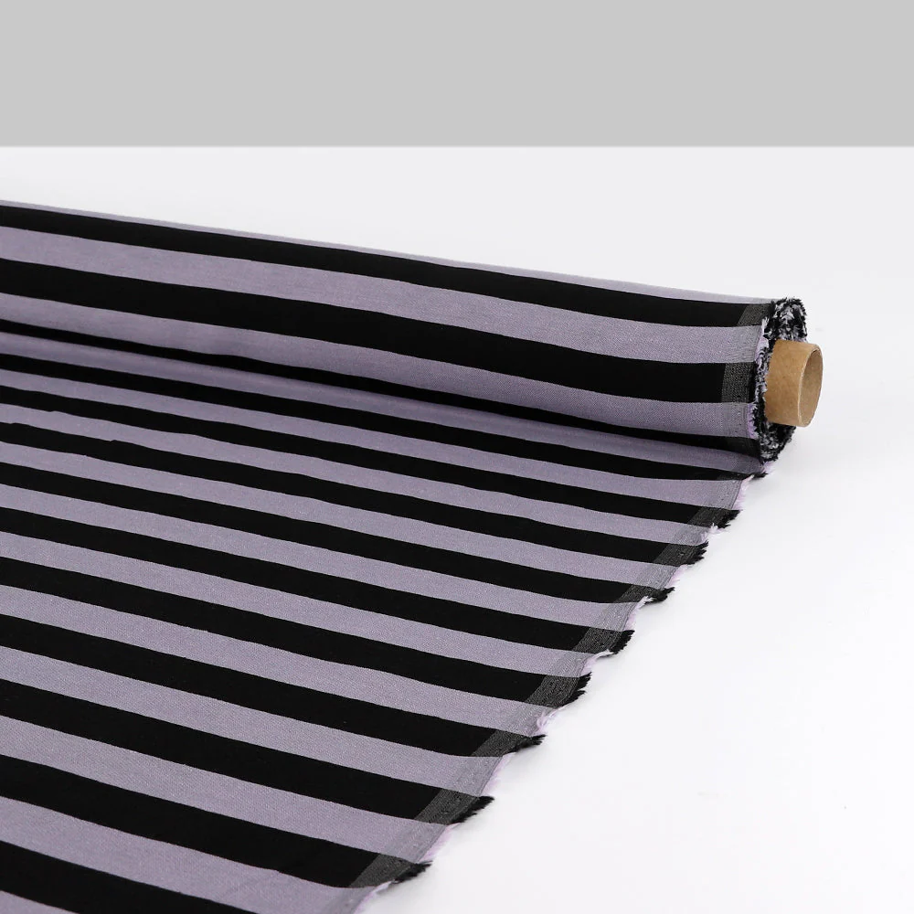 Even Stripe Linen/Viscose - Lavender - Image 3
