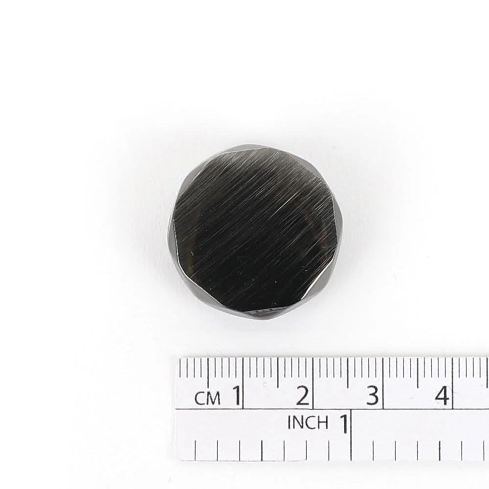 Faceted Metal Shank Button 23mm - Gunmetal - Image 3