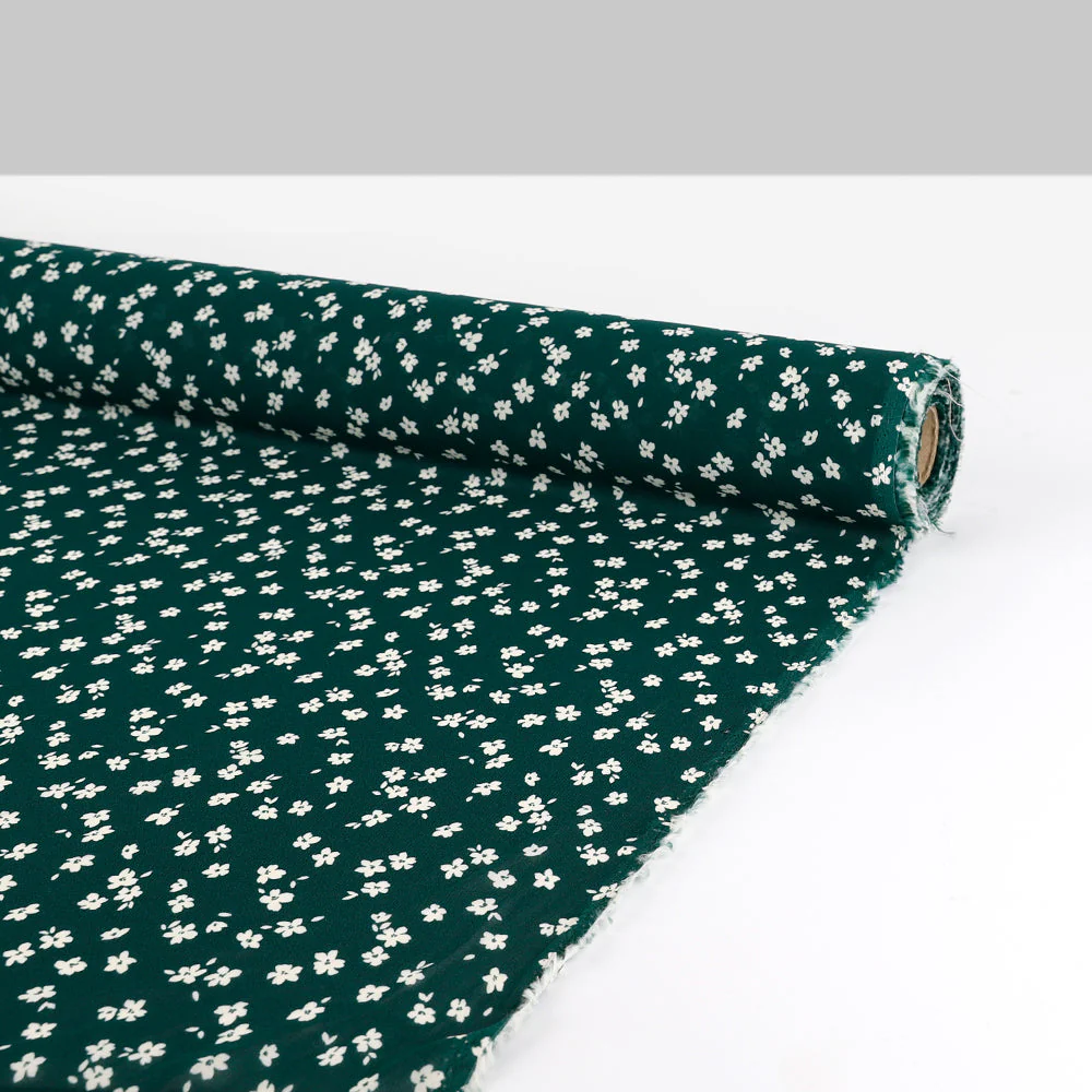 Fallen Blossom Viscose Georgette - Malachite - Image 3