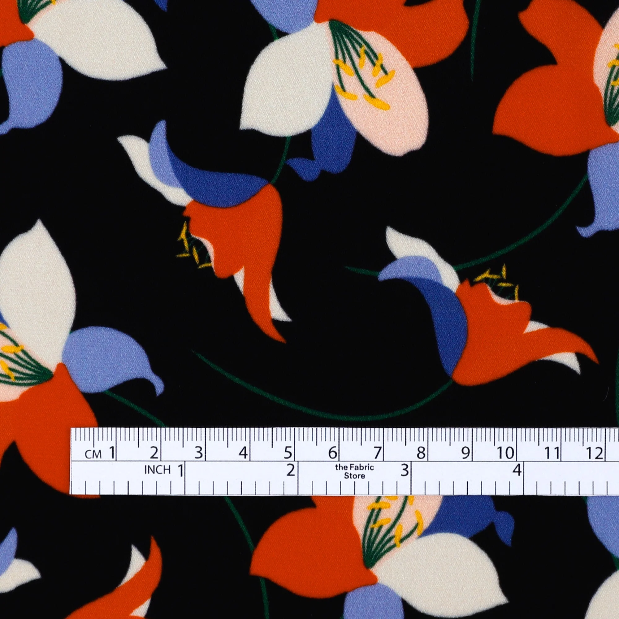 Falling Lilly Viscose - Black Mix - Image 4