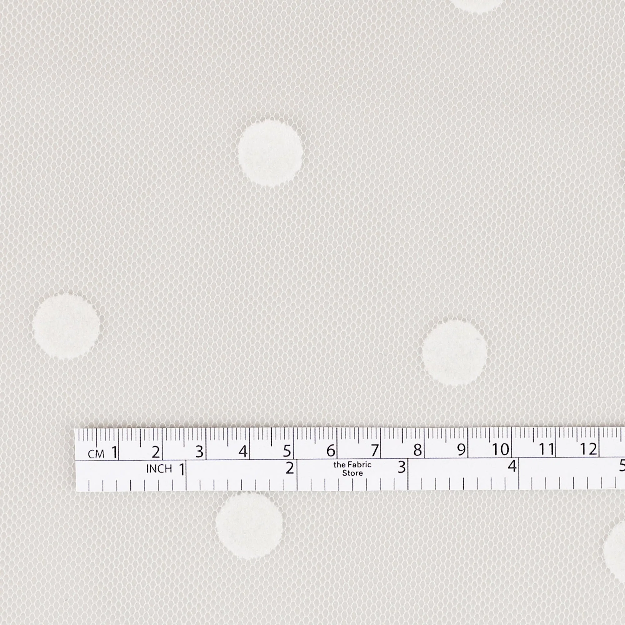 Flocked Dot Tulle - Ivory - Image 3