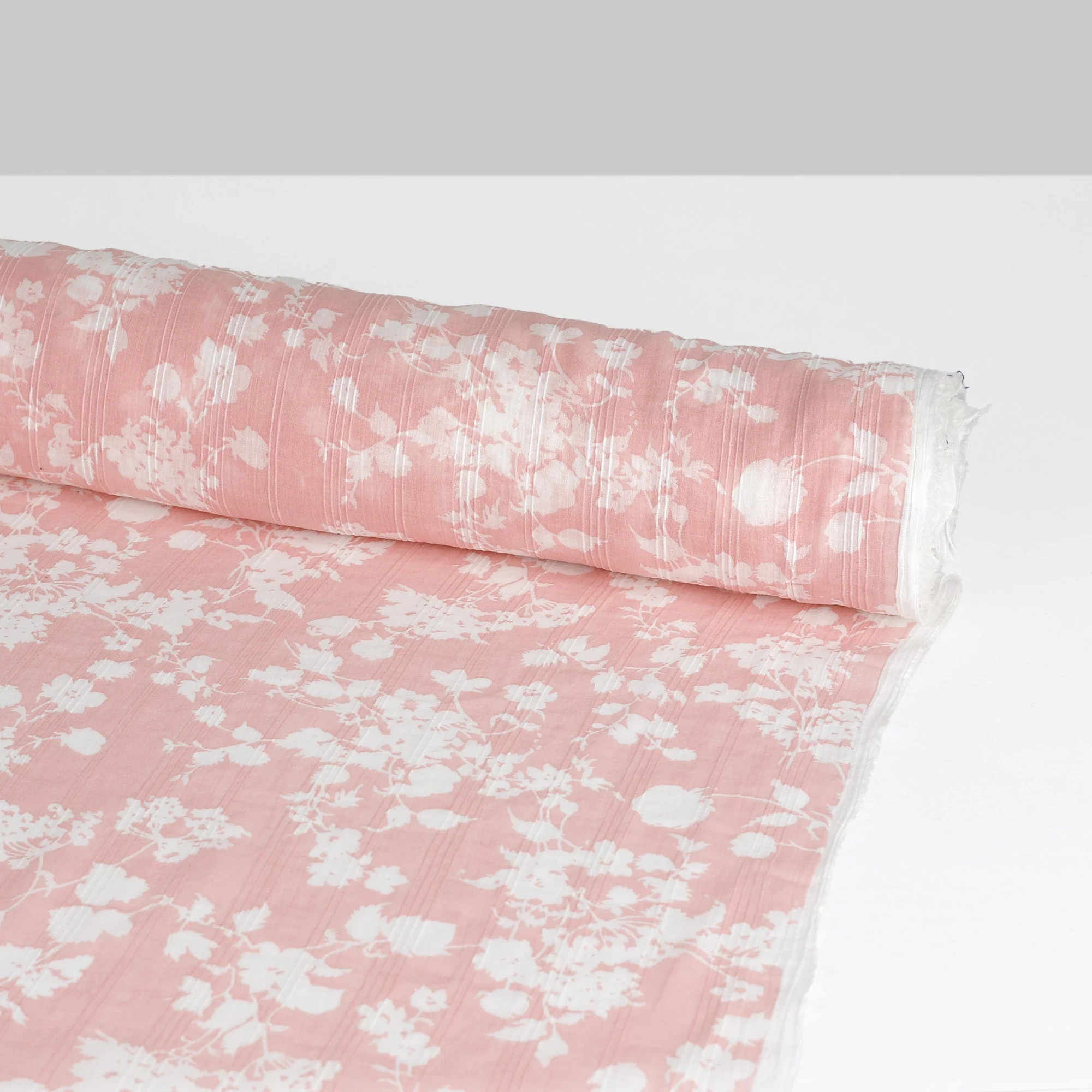 Floral Woven Stripe Cotton Muslin - Cherry Blossom - Image 2