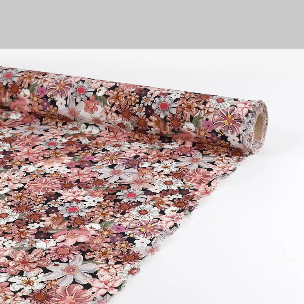 Flower Bed Silk Crepe de Chine - Blush - Image 3