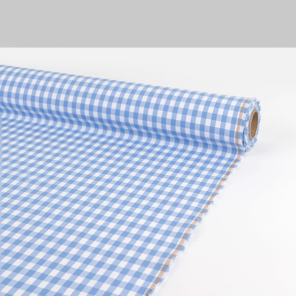 Gingham Cotton Poplin - Sky - Image 3