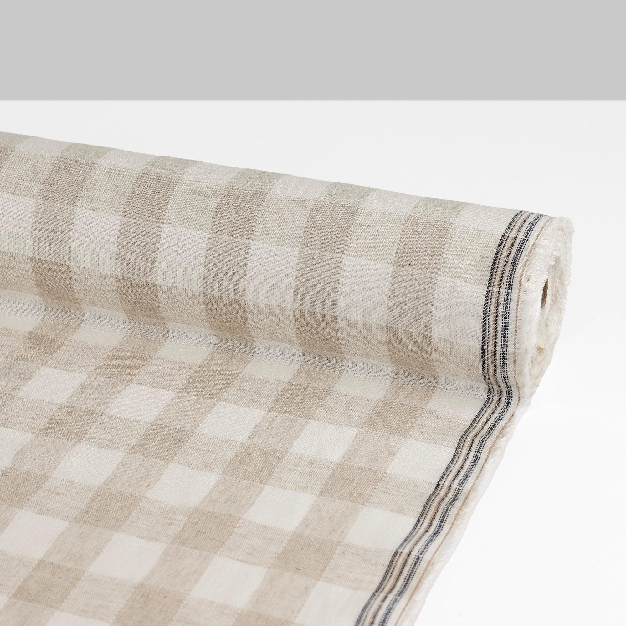 Gingham Viscose/BCI Cotton - Almond - Image 3