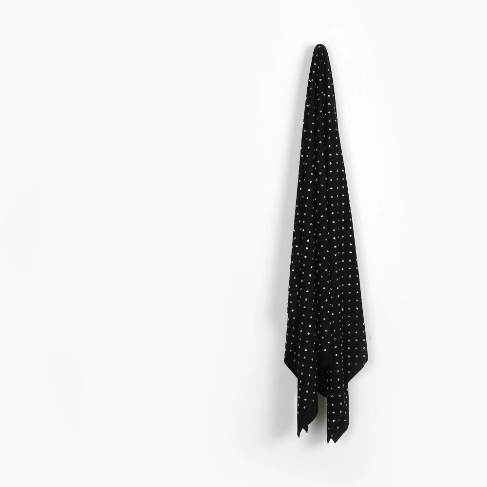 Glitter Dot Poly Knit - Black - Image 2