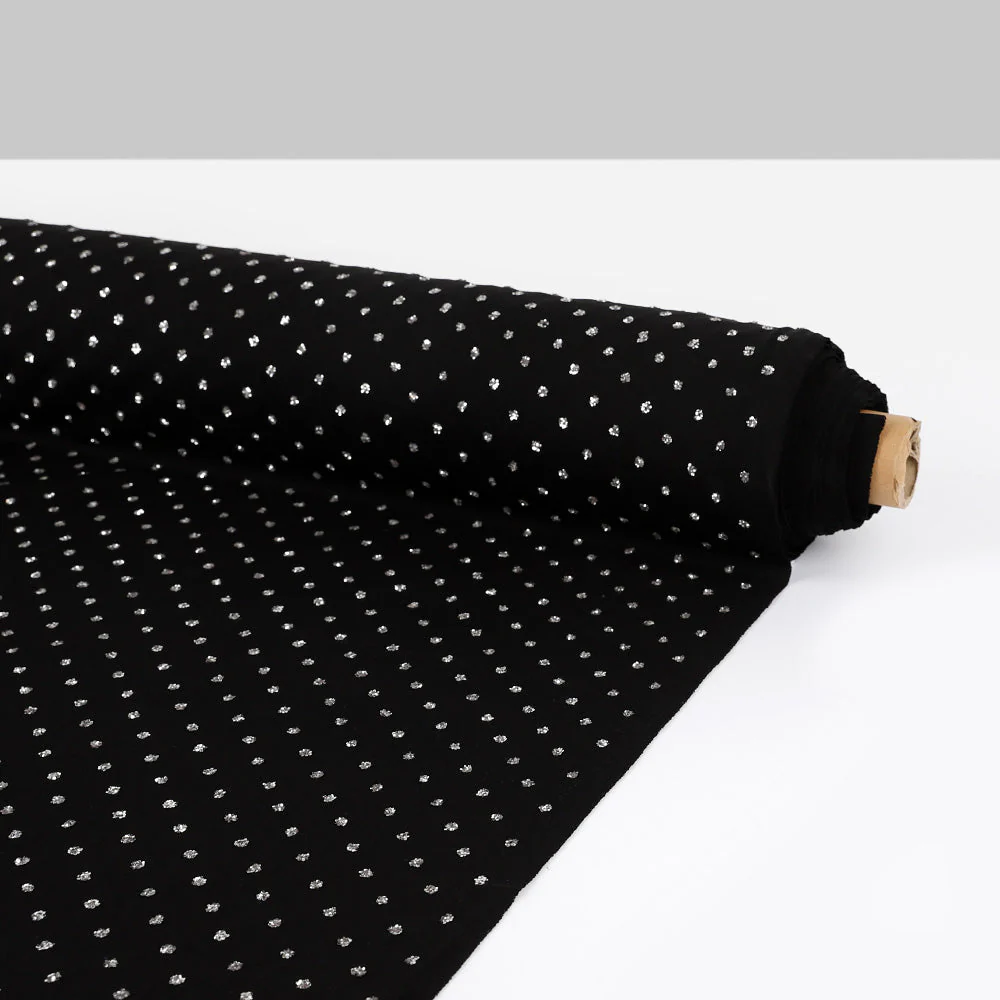 Glitter Dot Poly Knit - Black - Image 3