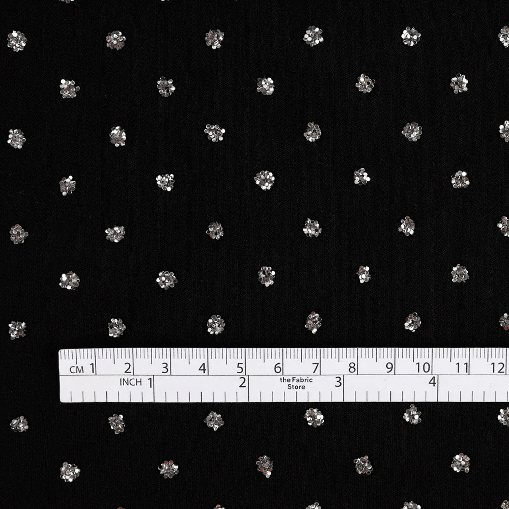Glitter Dot Poly Knit - Black - Image 4