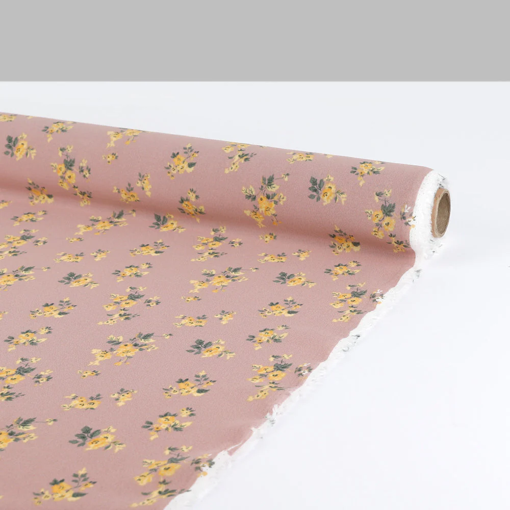 Golden Blooms Viscose Georgette - Vintage Rose - Image 3