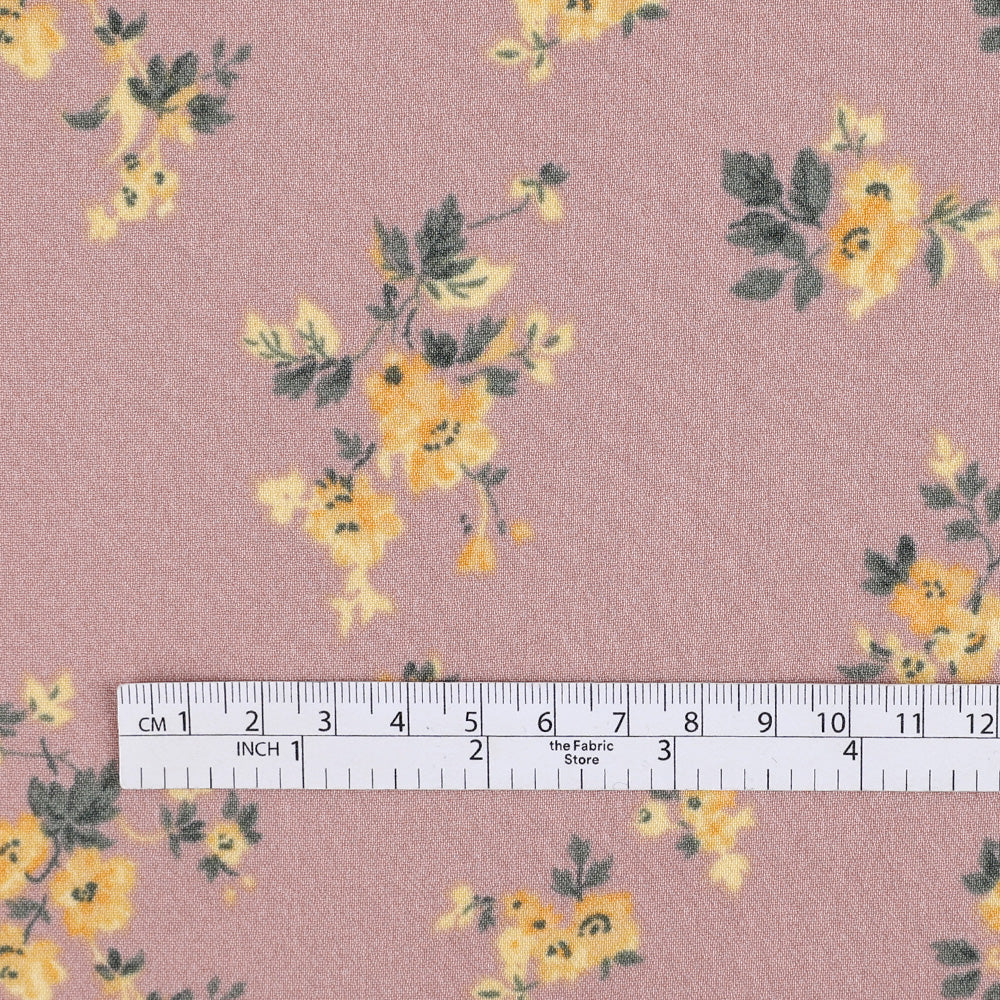 Golden Blooms Viscose Georgette - Vintage Rose - Image 4