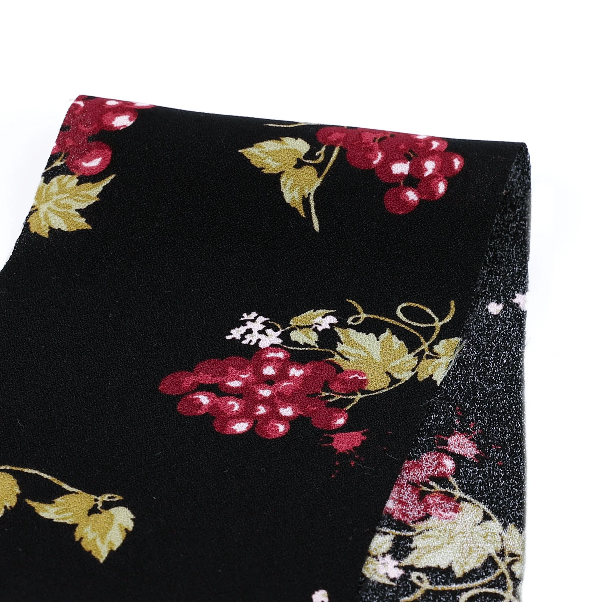 Grape Vine Viscose/Rayon Crepe - Black