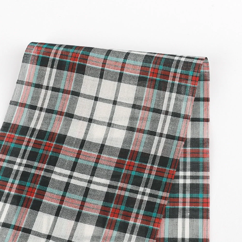 Graphic Plaid Cotton/Poly Voile - Black Mix