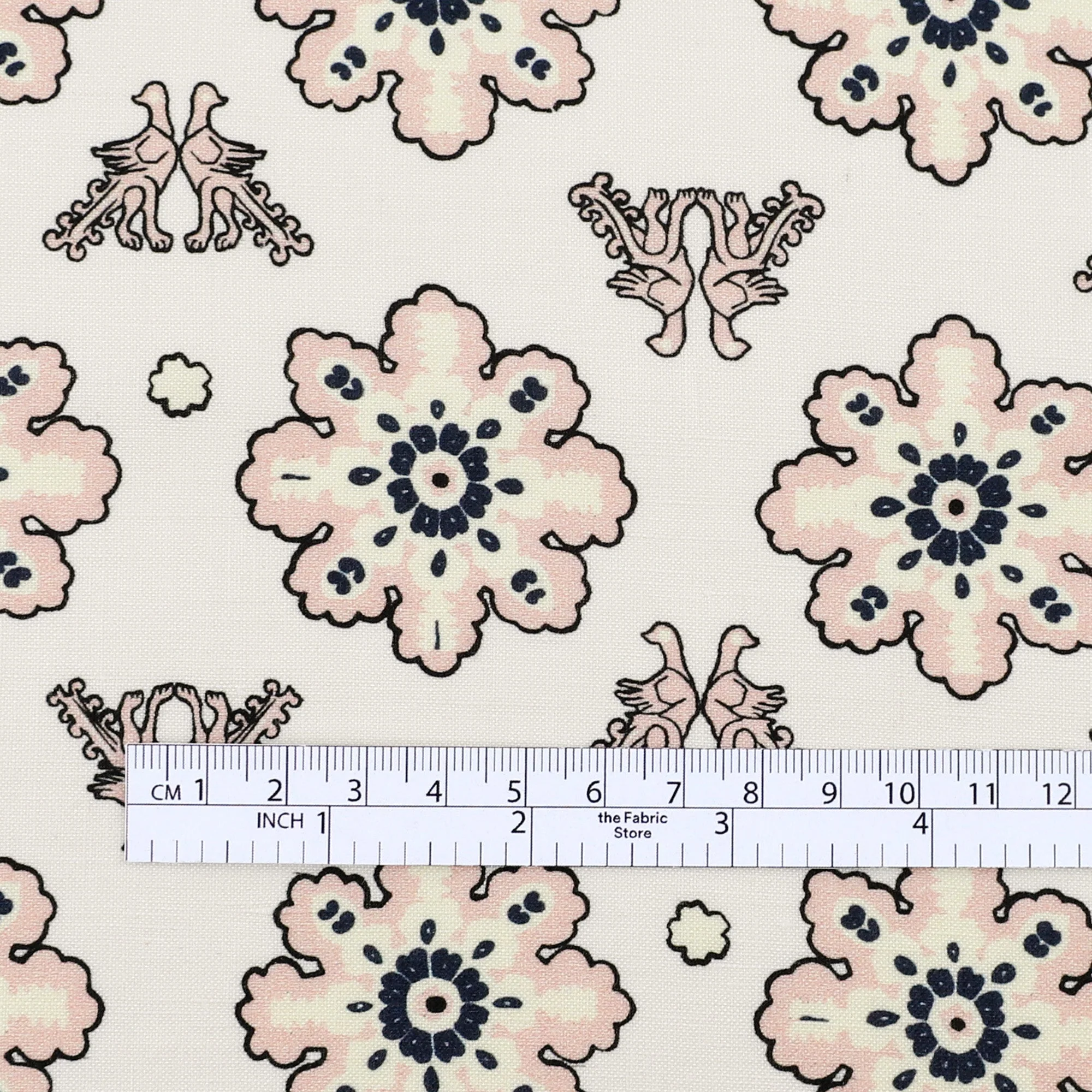 Griffin Motif Silk/Linen - Powder Pink - Image 4
