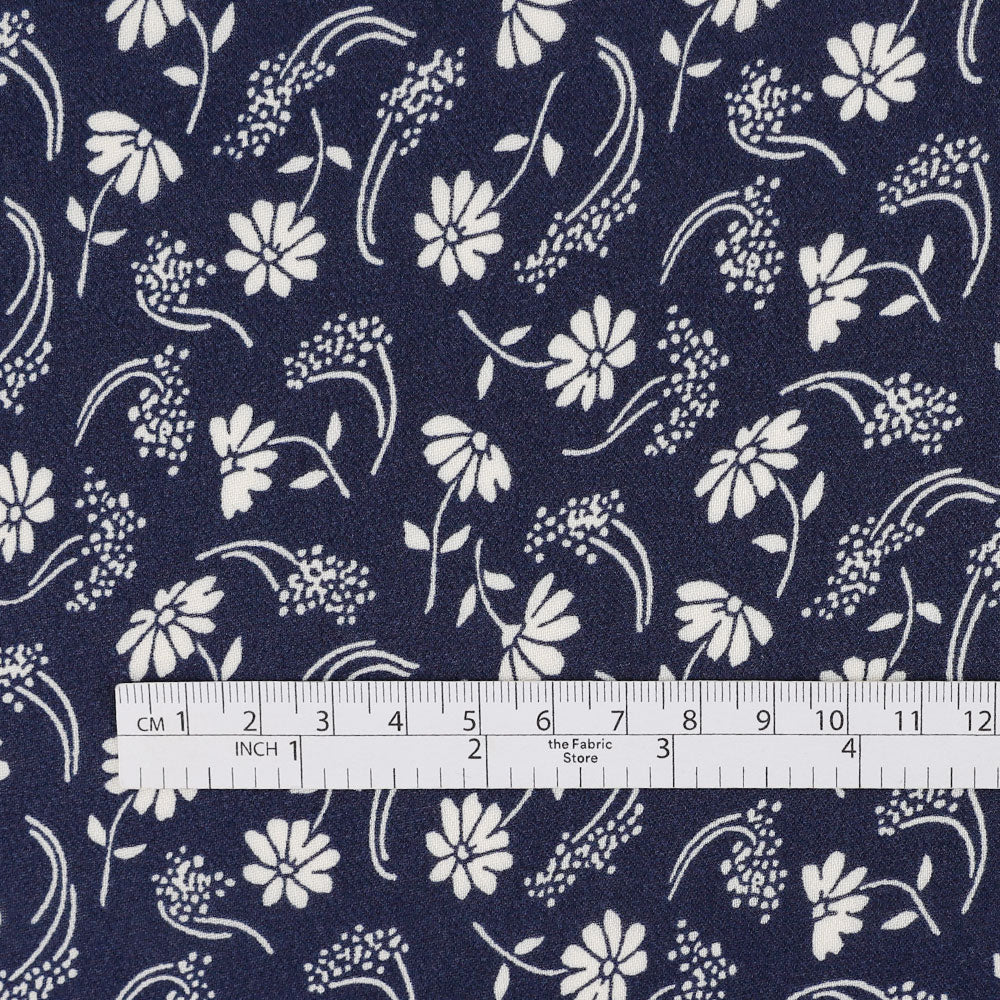 Gypsophila Daisy Viscose Georgette - Navy - Image 4