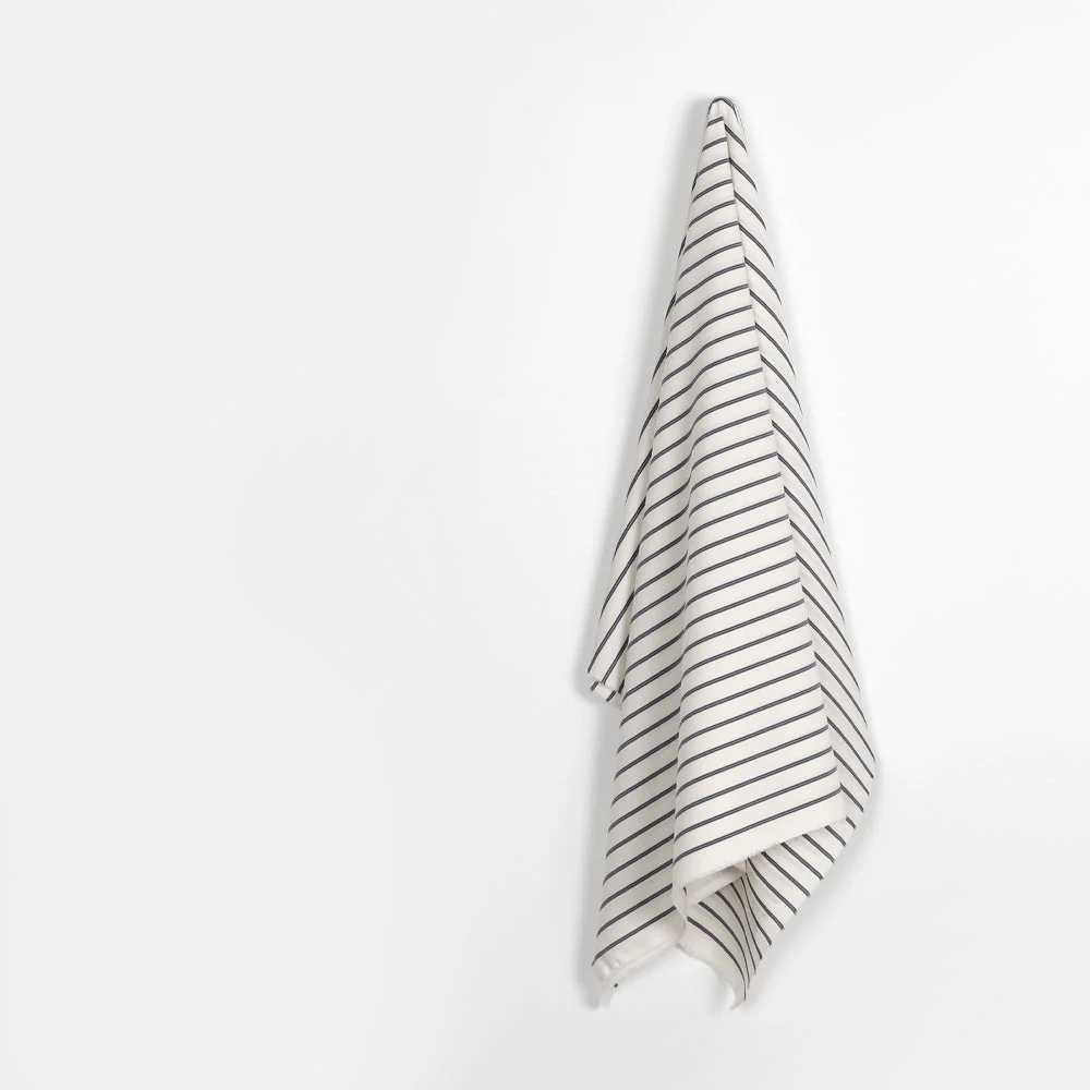 Hairline Pinstripe Cotton Twill - Ink - Image 2