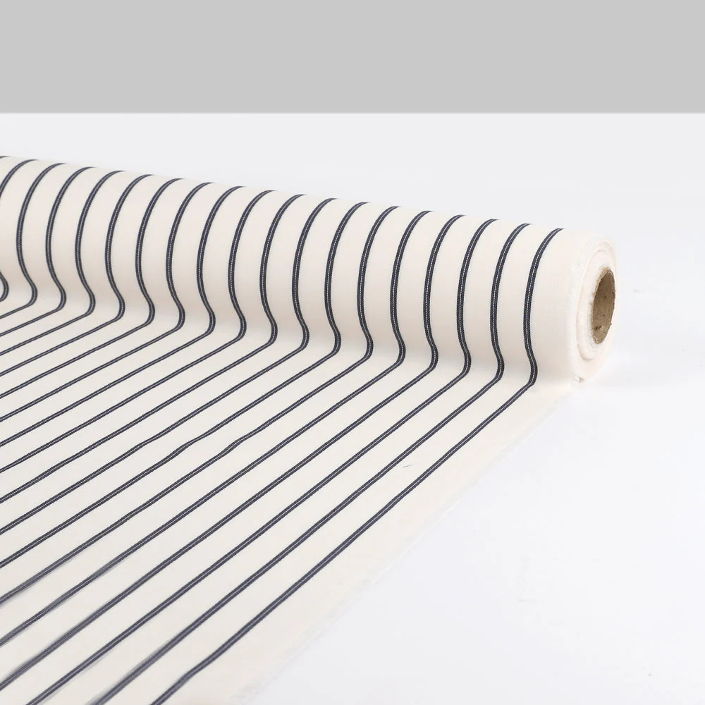 Hairline Pinstripe Cotton Twill - Ink - Image 3