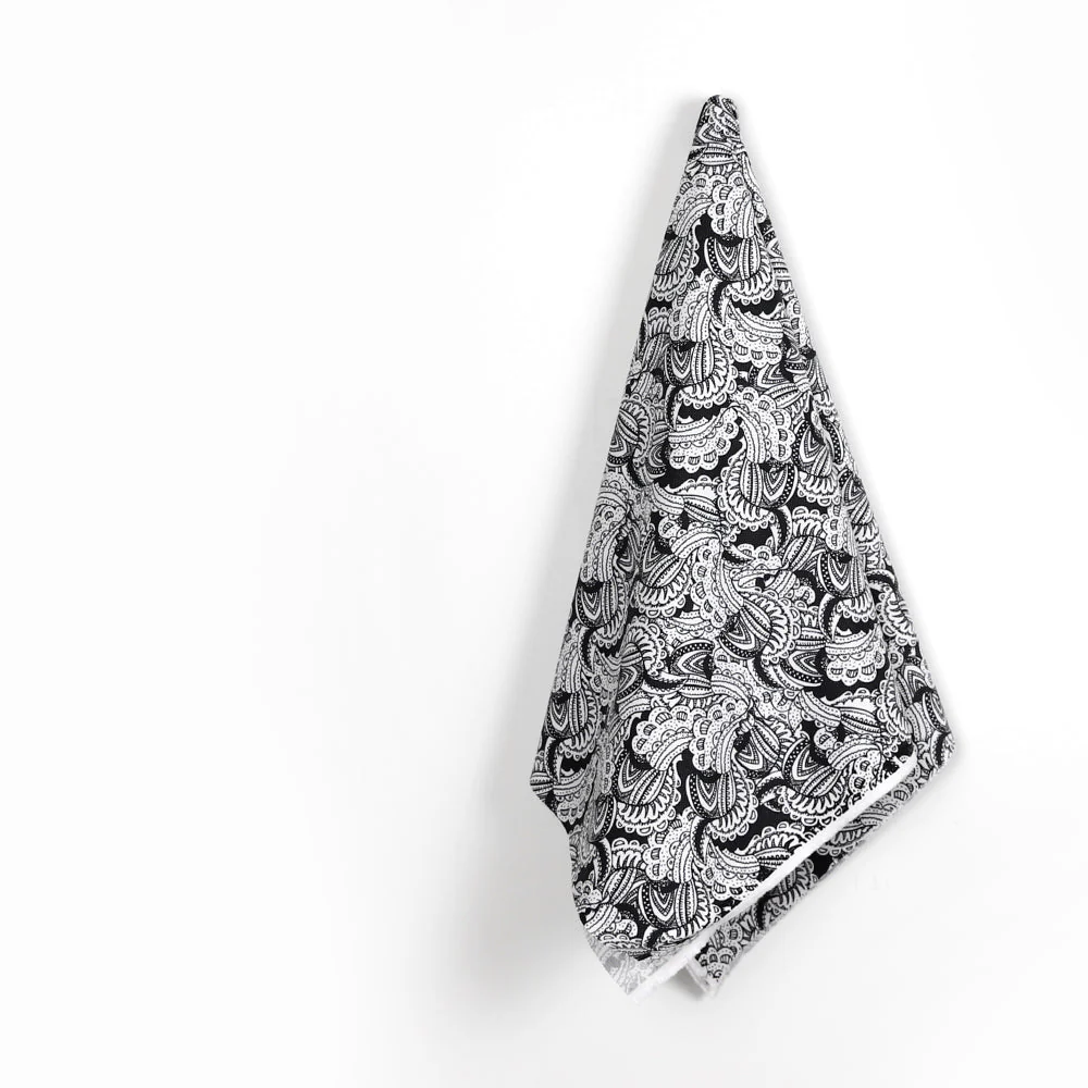 Handdrawn Doodle Textured Cotton - Black - Image 2