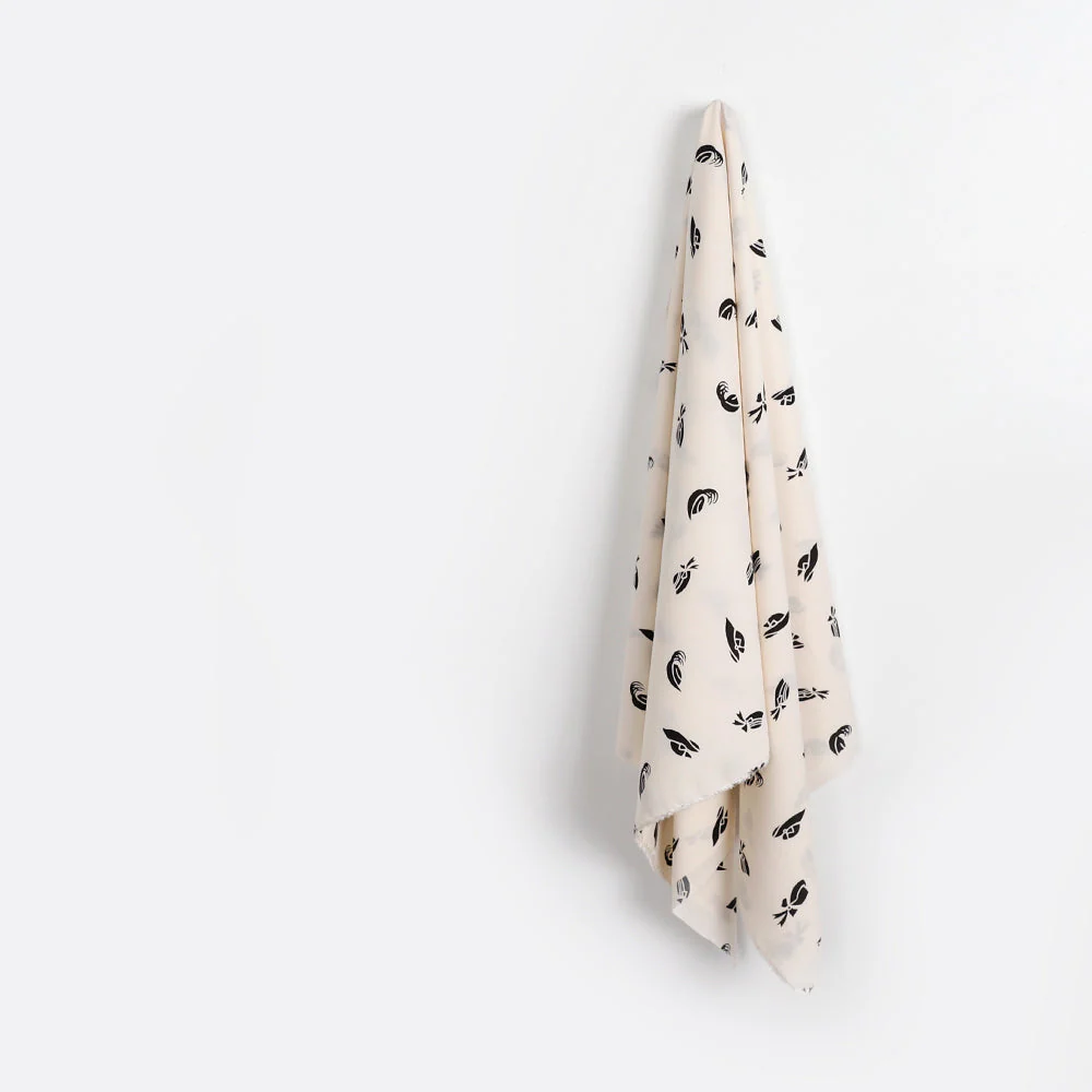 Hat Print Cotton/Rayon - Ivory - Image 2